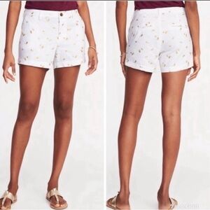 Old Navy White and Gold Linen Shorts